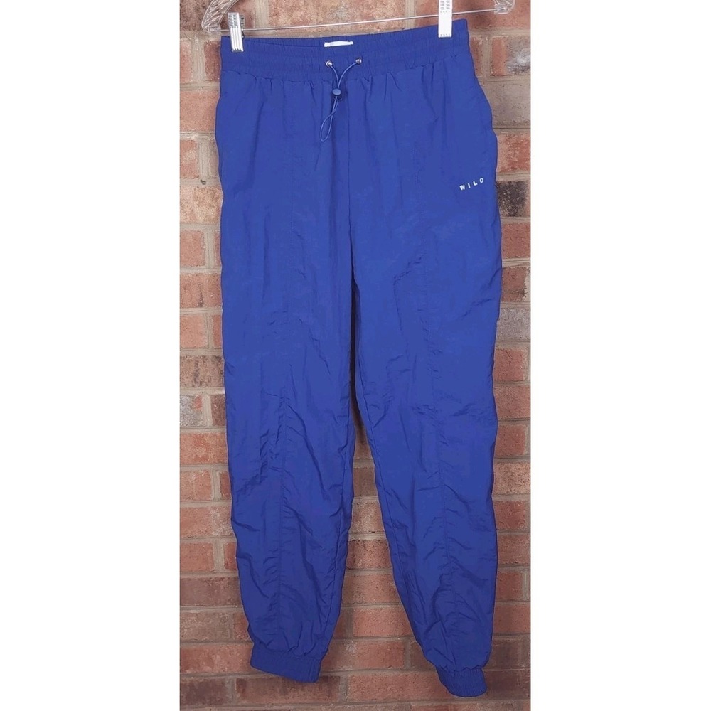 Wilo‎ The Label Womens Blue Parachute Pants Size Small Nylon Joggers Exercise